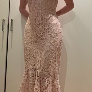 Elegant Pink Lace Women Dress